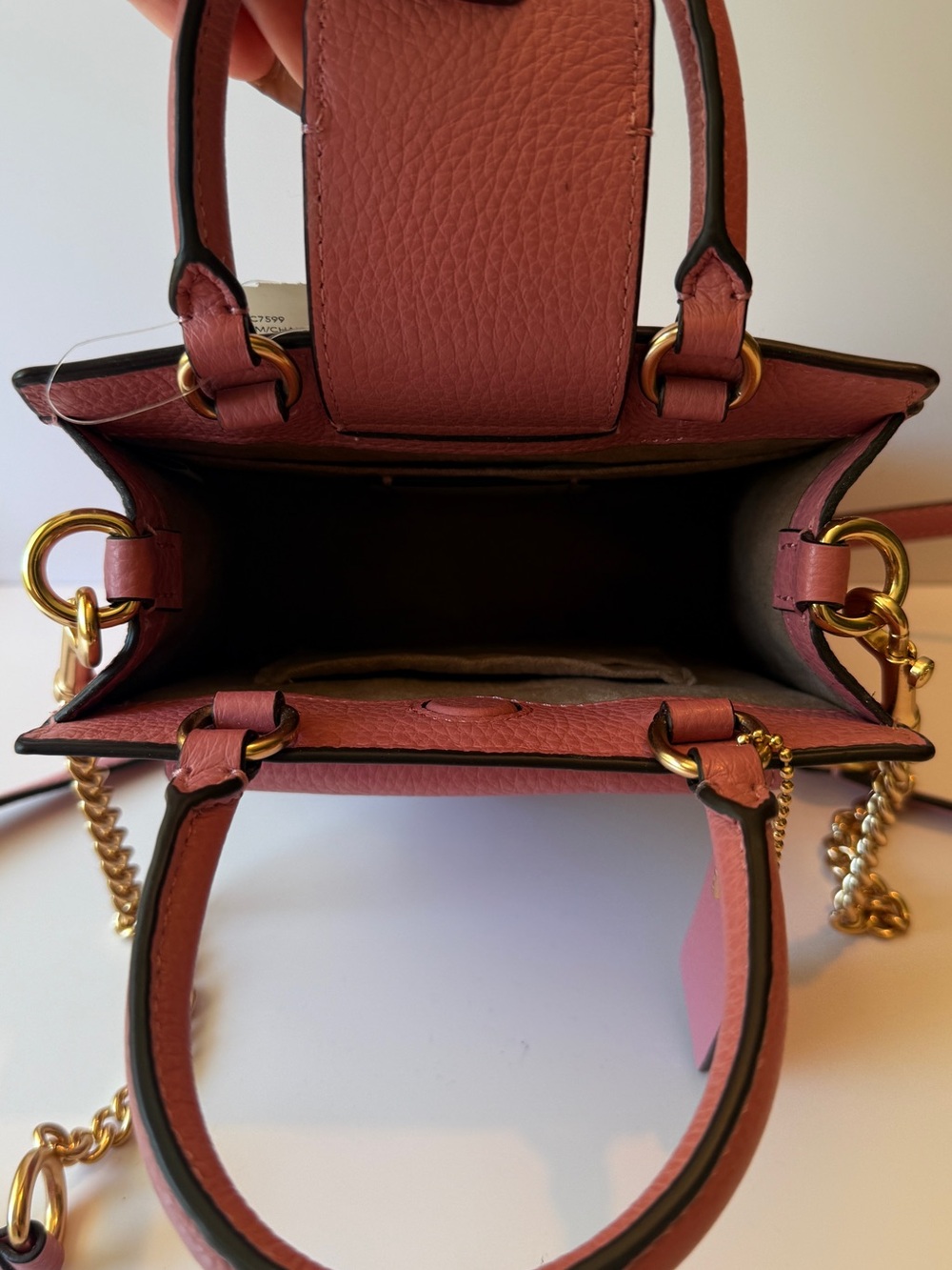 Coach Floral Mini Tote in Cream with Pink Trim - Picture 7 of 7